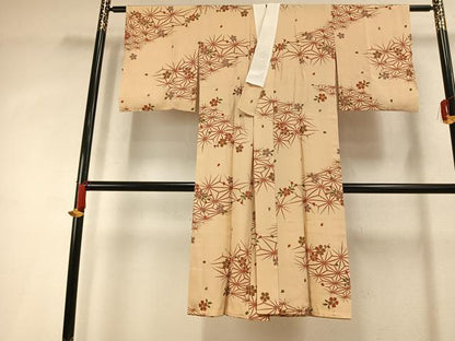 平和屋着物●長襦袢　無双仕立て　舞桜文　鈴乃屋扱い　正絹　逸品　AABL3284fy