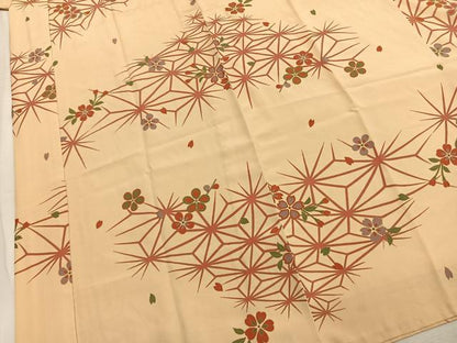 平和屋着物●長襦袢　無双仕立て　舞桜文　鈴乃屋扱い　正絹　逸品　AABL3284fy