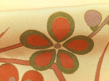平和屋着物●長襦袢　無双仕立て　舞桜文　鈴乃屋扱い　正絹　逸品　AABL3284fy