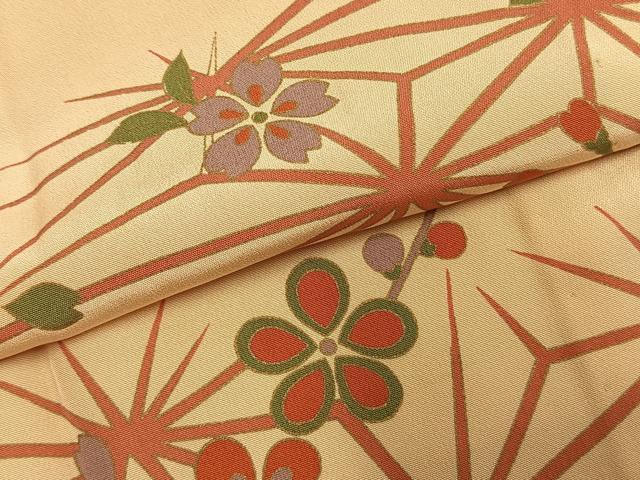 平和屋着物●長襦袢　無双仕立て　舞桜文　鈴乃屋扱い　正絹　逸品　AABL3284fy