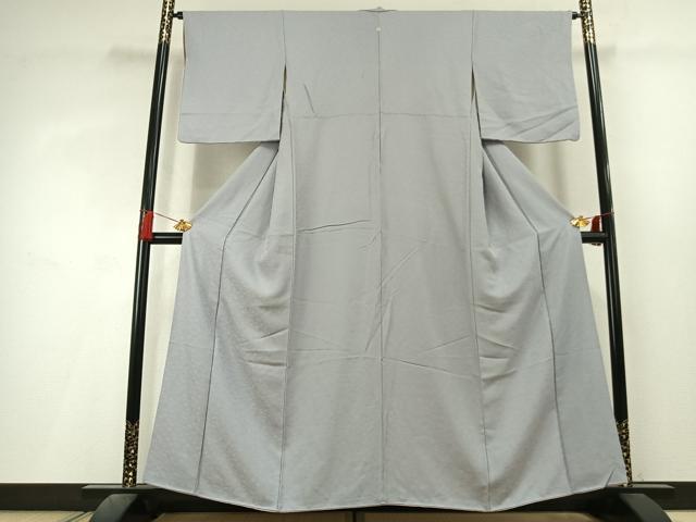 平和屋着物●上質な色無地　花尽くし地紋　暁鼠色　正絹　逸品　AABL3287fy
