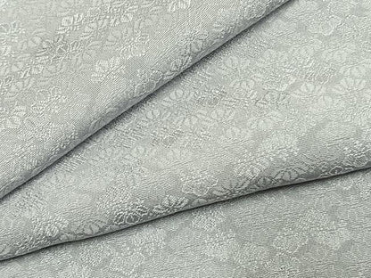 平和屋着物●上質な色無地　花尽くし地紋　暁鼠色　正絹　逸品　AABL3287fy
