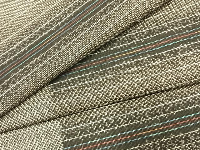 平和屋着物●本場大島紬　9マルキ　横段文　正絹　逸品　AABL3288fy