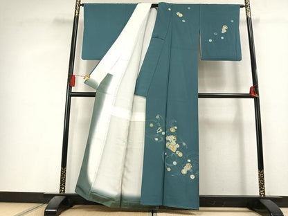 平和屋着物●訪問着　吉祥花文　金彩　正絹　逸品　AABL3291fy