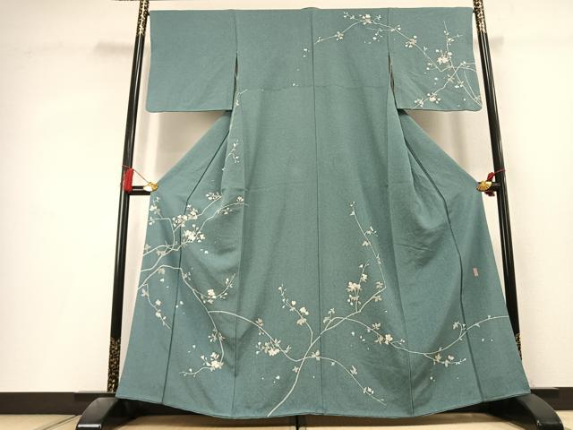 平和屋着物●訪問着　友禅　作家物　枝花文　正絹　逸品　AABL3295fy