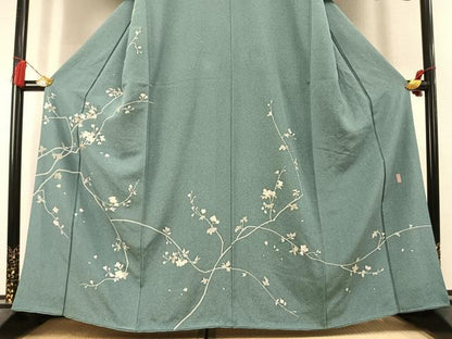 平和屋着物●訪問着　友禅　作家物　枝花文　正絹　逸品　AABL3295fy