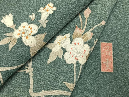 平和屋着物●訪問着　友禅　作家物　枝花文　正絹　逸品　AABL3295fy