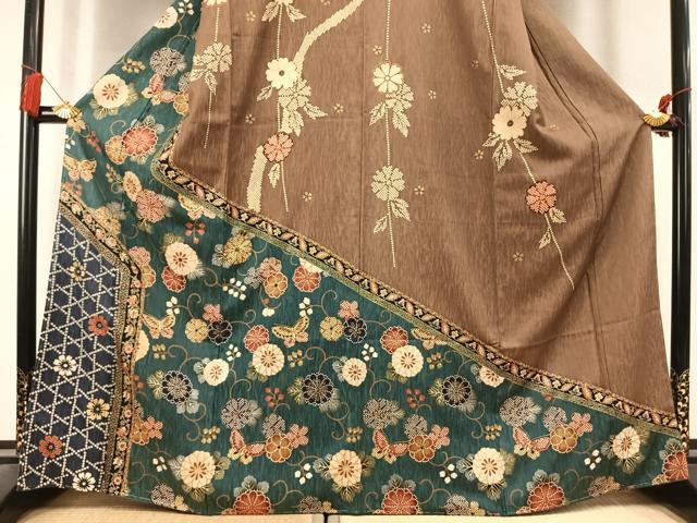 平和屋着物●訪問着　花蝶文　金彩　まるやま扱い　正絹　逸品　未使用　AABL3298fy