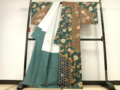 平和屋着物●訪問着　花蝶文　金彩　まるやま扱い　正絹　逸品　未使用　AABL3298fy