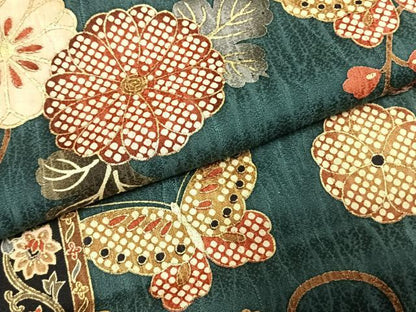 平和屋着物●訪問着　花蝶文　金彩　まるやま扱い　正絹　逸品　未使用　AABL3298fy