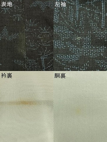 平和屋着物●結城紬　80亀甲　風景花文　正絹　逸品　AABL3300fy