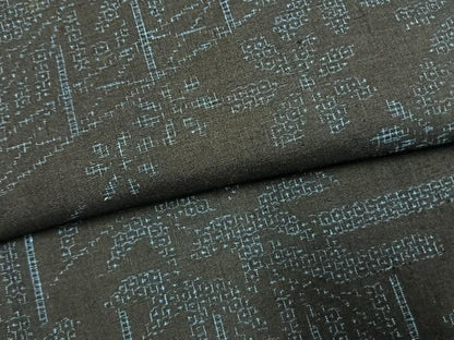 平和屋着物●結城紬　80亀甲　風景花文　正絹　逸品　AABL3300fy