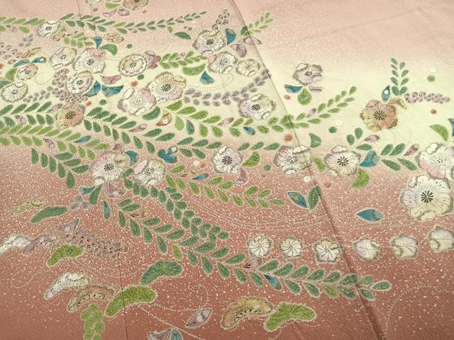 平和屋着物●訪問着　絞り　辻が花　暈し染め　金銀彩　さが美扱い　正絹　逸品　未使用　AABL3302fy
