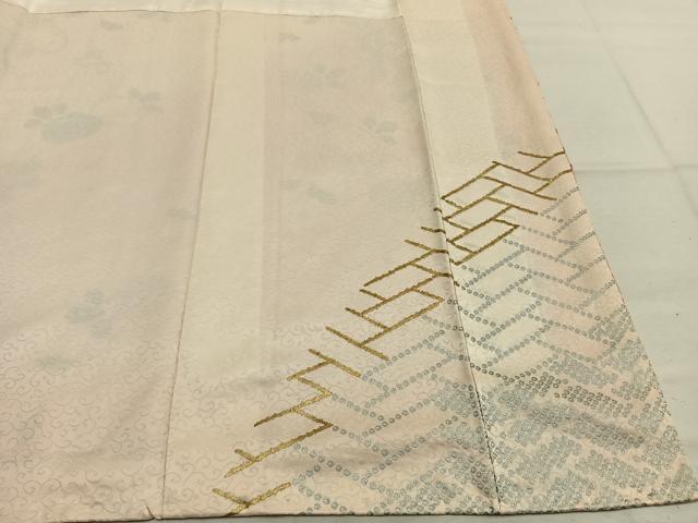 平和屋着物●訪問着　絞り　草花文　暈し染め　正絹　逸品　AABL3303fy