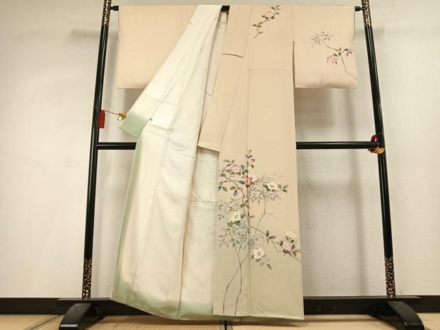 平和屋着物●訪問着　友禅　作家物　枝花文　暈し染め　伊勢丹扱い　正絹　逸品　AABL3304fy