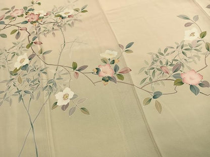 平和屋着物●訪問着　友禅　作家物　枝花文　暈し染め　伊勢丹扱い　正絹　逸品　AABL3304fy