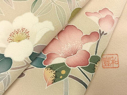 平和屋着物●訪問着　友禅　作家物　枝花文　暈し染め　伊勢丹扱い　正絹　逸品　AABL3304fy