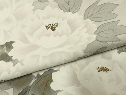 平和屋着物●訪問着　作家物　手描き　草花文　正絹　逸品　AABL3305fy