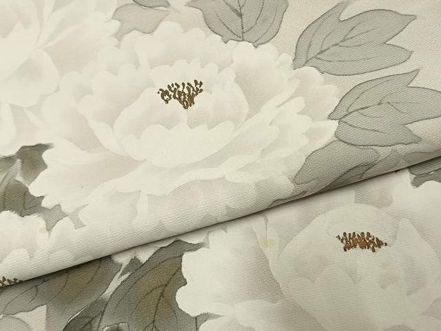 平和屋着物●訪問着　作家物　手描き　草花文　正絹　逸品　AABL3305fy