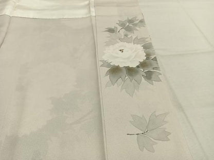 平和屋着物●訪問着　作家物　手描き　草花文　正絹　逸品　AABL3305fy