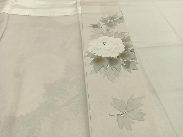 平和屋着物●訪問着　作家物　手描き　草花文　正絹　逸品　AABL3305fy