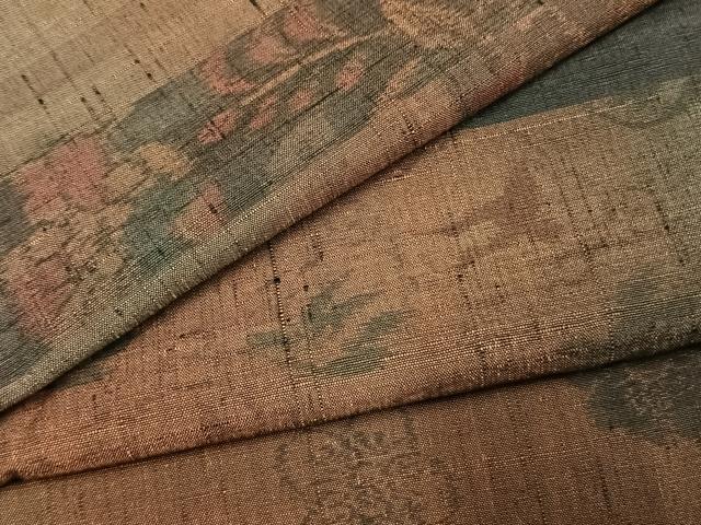 平和屋着物●小千谷紬　百柄　正絹　逸品　AABL3306fy