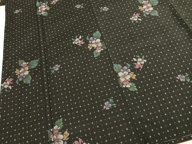 平和屋着物●本場大島紬　7マルキ　地空き　草花文　正絹　逸品　未使用　AABL3307fy