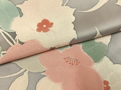 平和屋着物●上質な小紋　地紋起こし　草花文　正絹　逸品　AABL3312fy