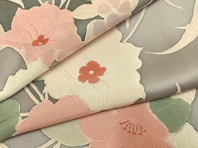 平和屋着物●上質な小紋　地紋起こし　草花文　正絹　逸品　AABL3312fy
