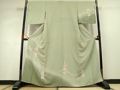 平和屋着物●訪問着　色紙重ね熨斗花文　暈し染め　正絹　逸品　未使用　AABL3314fy