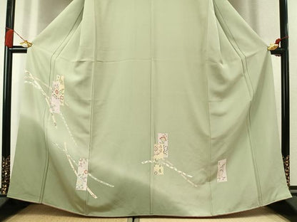 平和屋着物●訪問着　色紙重ね熨斗花文　暈し染め　正絹　逸品　未使用　AABL3314fy