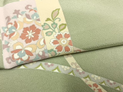 平和屋着物●訪問着　色紙重ね熨斗花文　暈し染め　正絹　逸品　未使用　AABL3314fy