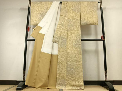 平和屋着物●上質な小紋　墨彩流染　霞文　三越扱い　伊と幸　反端付き　正絹　逸品　AABL3319fy