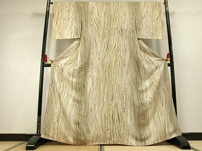 平和屋着物●上質な小紋　墨流し文様　暈し染め　正絹　逸品　未使用　AABL3320fy