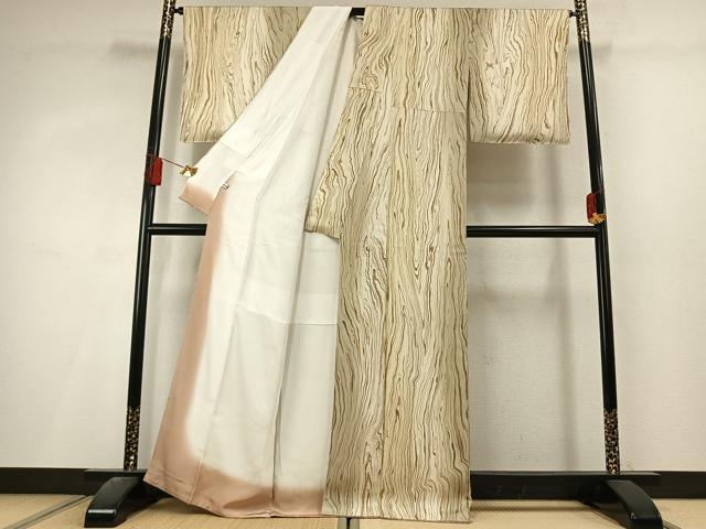 平和屋着物●上質な小紋　墨流し文様　暈し染め　正絹　逸品　未使用　AABL3320fy