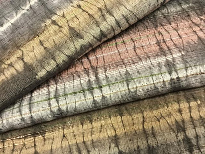 平和屋着物●上質な紬　杢目絞り　抽象文様　正絹　逸品　未使用　AABL3321fy