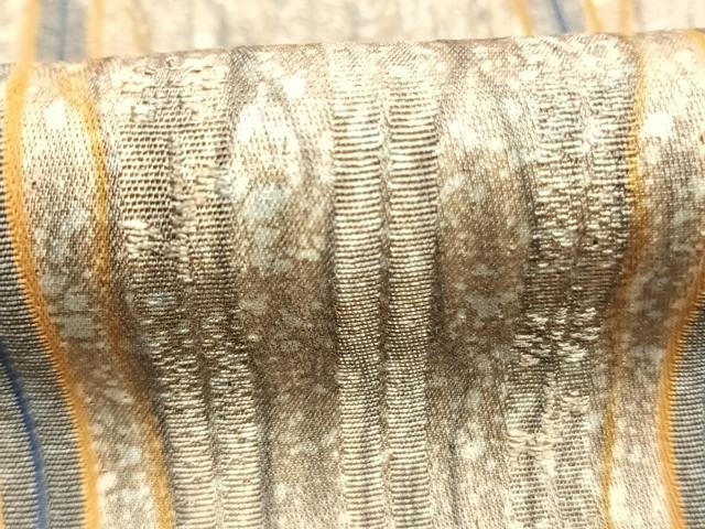 平和屋着物●上質な小紋　杢目絞り　間道　正絹　逸品　AABL3322fy