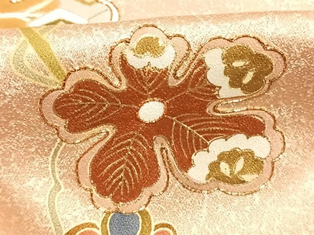 平和屋着物●訪問着　駒刺繍　花蝶文　暈し染め　金彩　大丸扱い　正絹　逸品　AABL3325fy