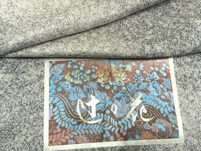平和屋着物●上質な小紋　斜縞　暈し染め　丹後ちりめん　反端付き　正絹　逸品　未使用　AABL3326fy