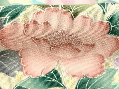 平和屋着物●訪問着　草花文　暈し染め　金彩　正絹　逸品　AABL3327fy