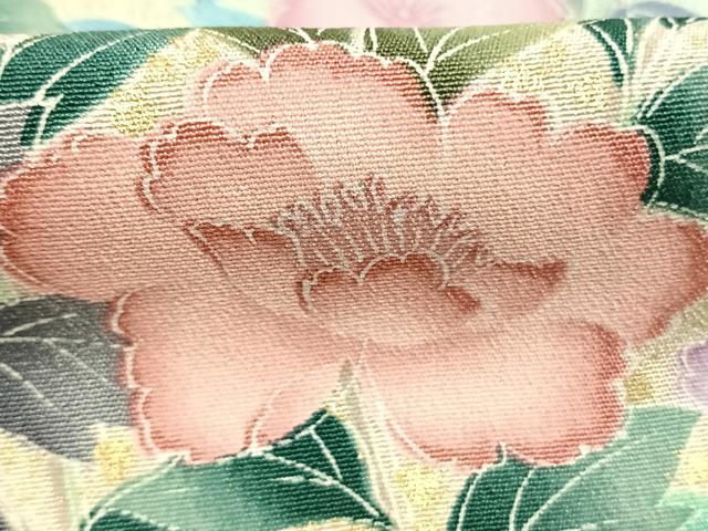 平和屋着物●訪問着　草花文　暈し染め　金彩　正絹　逸品　AABL3327fy