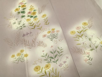 平和屋着物●訪問着　草花文　暈し染め　高島屋扱い　正絹　逸品　未使用　AABL3328fy