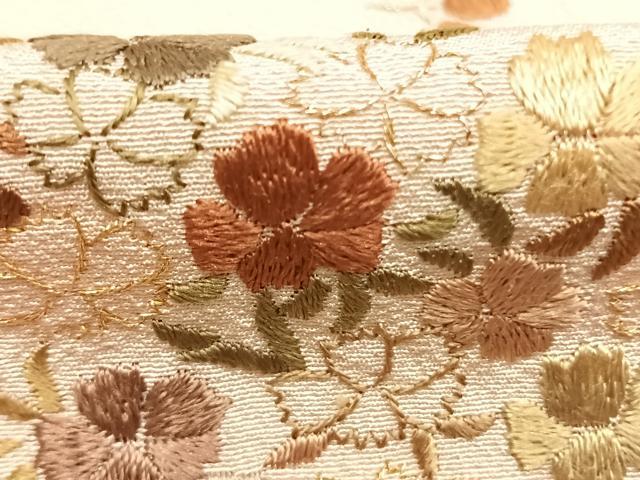 平和屋着物●訪問着　総刺繍　草花文　金糸　正絹　逸品　AABL3329fy