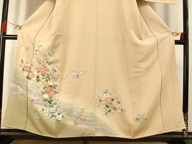 平和屋着物●訪問着　友禅　草花文　暈し染め　正絹　逸品　未使用　AABL3330fy