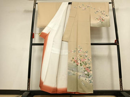 平和屋着物●訪問着　友禅　草花文　暈し染め　正絹　逸品　未使用　AABL3330fy