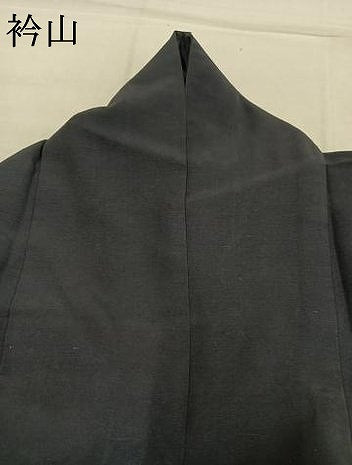 平和屋着物●上質な紬　色無地　藍墨茶色　正絹　逸品　AABL3333fy