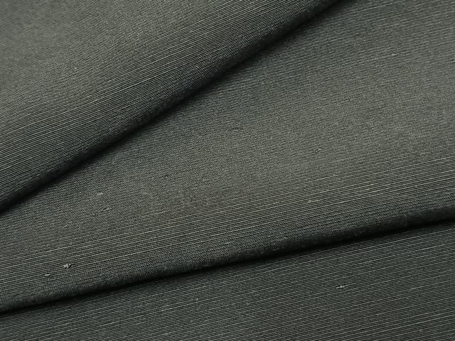平和屋着物●上質な紬　色無地　藍墨茶色　正絹　逸品　AABL3333fy