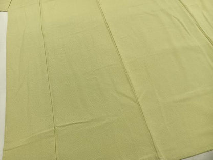 平和屋着物●上質な色無地　若菜色　正絹　逸品　未使用　AABL3334fy