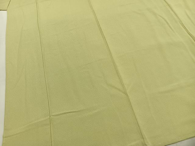 平和屋着物●上質な色無地　若菜色　正絹　逸品　未使用　AABL3334fy