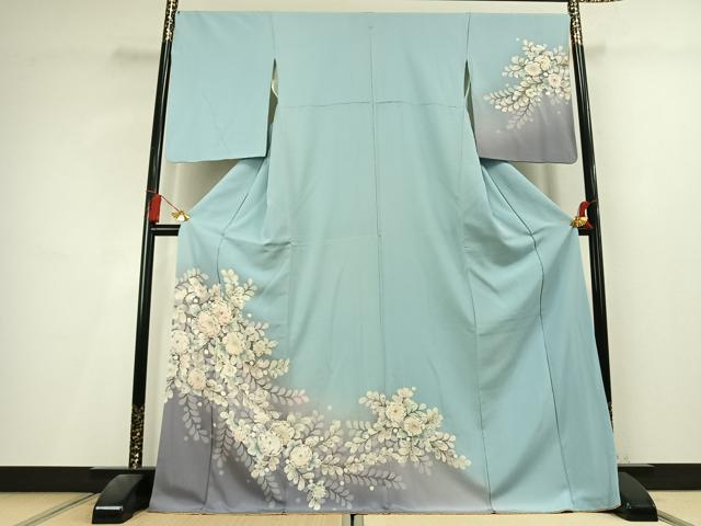 平和屋着物●訪問着　絞り　辻が花　暈し染め　ロング丈　正絹　逸品　AABL3335fy